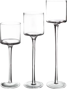 Glass Candleholder Flower Vase, Floating & Pillar Candle Centerpiece Display, De - Picture 1 of 7