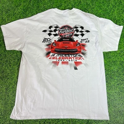 2013 Corvette Fun Fest Mid-American 2 Sided Graphic T Shirt Size XL 20th Annual - Image 1 of 4
