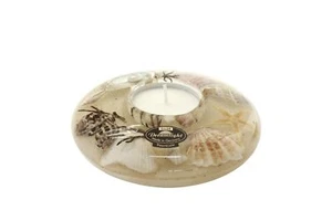 Dreamlight Teelichthalter Ufo SEA BREEZE D. 10.5cm mit Muschelmotiv aus Glas Gil - Bild 1 von 2