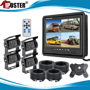9 Inch Car Monitor Splitscreen 4ch Video+4x Rear View Cameras Heavy Duty 12-24v - Picture 1 of 24