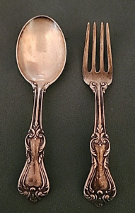 Reed & Sterling Silver Infant Fork Spoon Marlborough 4 5/8" 44.44g Scrap Weight