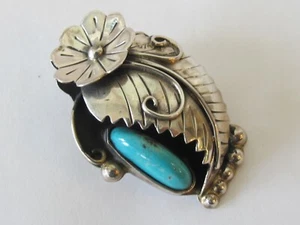 VTG C-II 925 Sterling Silver Clip on Earring w/ Turquoise Stone Southwestern - Picture 1 of 4
