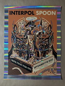 Interpol Spoon Poster 9/17-18/22 Portland Laser Foil 1/1 Test Print Guy Burwell - Picture 1 of 7