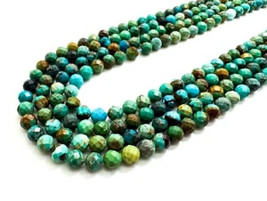 Natural Blue Turquoise Faceted Round 5mm Gemstone Beads - RNF127 - Picture 1 of 3