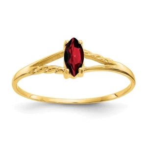 14k Yellow Gold Garnet Birthstone Ring Size 7 for Women 0.95gm - Picture 1 of 6