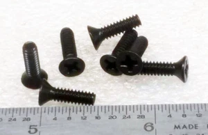 6-32 x 3/8" SCHRAUBE FLACHKOPF 82 Grad KREUZSCHLITZ SCHWARZ OXID LEGIERTER STAHL - 100 STCK. - Bild 1 von 1