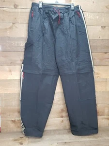 Athletic Works 100% Nylon 2 Stripe Jogging Pants/Shorts Black XL. - Picture 1 of 6
