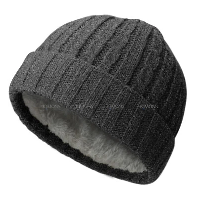 Mini Gorro Corto Pescador Sombrero Acanalado Docker Invierno Cálido Tejido Calavera Gorra Puño Foto 1 de 4