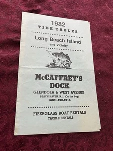 McCaffrey’s Dock 1982 Tide Tables - Beach Haven NJ - RARE !! - Picture 1 of 3