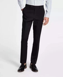 DKNY Dario Modern Fit Men's Size 34 Black Dress Pants Flat Front Office Classic - Picture 1 of 5