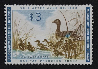 CKStamps: US Federal Duck Stamps Collection Scott#RW28 $3 Unused NG - Image 1 of 2
