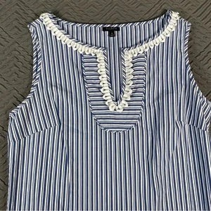 Talbots ärmelloses blau-weiß gestreiftes Top Größe 8 gebraucht, in einwandfreiem Zustand - Bild 1 von 6