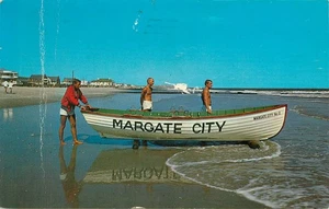 Vintage Postcard Margate City NJ Beach Lifeboat by Dick Leonard - Picture 1 of 2
