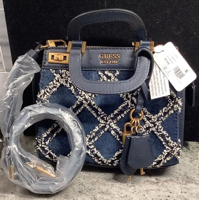 NUEVO Bolso de Mano Guess Katey Mini Demi - Cartera Azul Oscuro Asas y Correa para el Hombro Foto 1 de 4