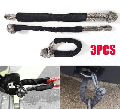 3 grilletes suaves de recuperación sintética 56000 libras resistencia a la rotura para UTV todoterreno Foto 1 de 4