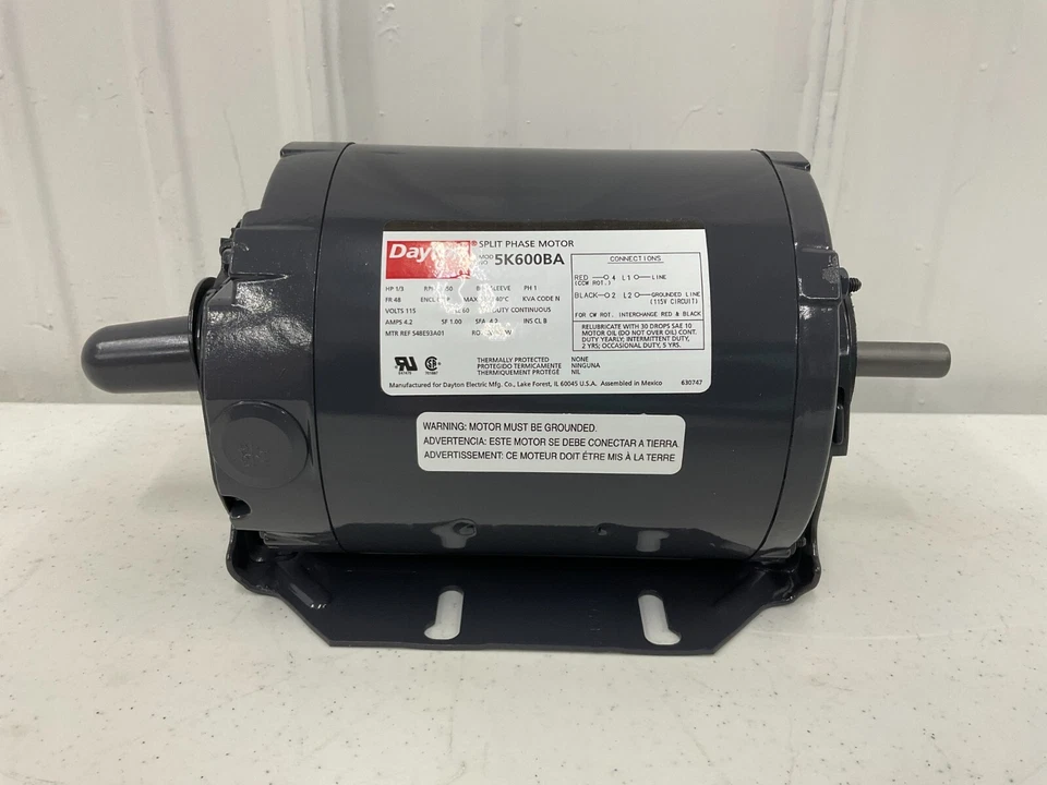 Dayton - 5K600ba Tool Motor,2-Shaft,1/3Hp,3450Rpm,115V - Image 1 of 4