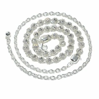 Women Silver Diamante Chain Belt Body Dance Bikini Beach Waist Chain Skinny Belt - image 1 of 4