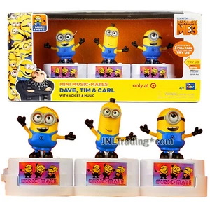Despicable Me 3 Exclusive Mini Music-Mates Figure DAVE, TIM and CARL with Sounds - Picture 1 of 1