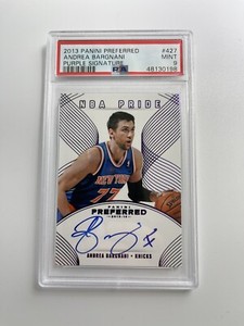 Andrea Bargnani 8/10 PSA 9 Purple Signature Autograph Panini New York Knicks NBA