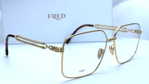 Fred FG50042U 030 Gold Rectangle Unisex Eyeglasses 59mm - Picture 1 of 11