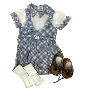 Kit Muñeca American Girl Vestido Escolar Conjunto Calcetines Zapatos 2000 Azul Retirado - Imagen 1 de 5