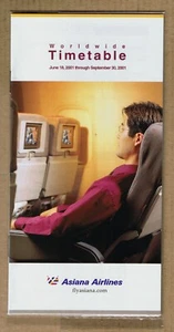 Asiana Airlines Timetable June 18 to September 30, 2001 = - Picture 1 of 1