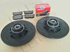 FOR CLIO SPORT 172 182 REAR BLACK 12 GROOVED BRAKE DISCS ABS BEARINGS PADS