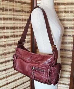 Vintage Francesco Biasia Utility Purse, Leather Bag Hardware Grunge Goth - Picture 1 of 11