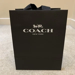 Coach New York Black Paper Gift Shopping Bag Handle 4.75" x 7.75" x 9.75" - Picture 1 of 9