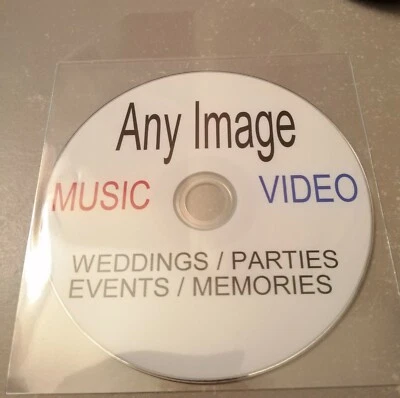 PERSONALISED  / CD  ANY PHOTO/PICTURE ON BLANK DISC WITH PLASTIC SLEEVE - Image 1 of 3