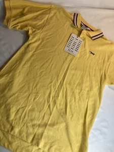 RETRO FOX youth large 14/16 Yellow polo shirt emblem  preppy retro insignia - Picture 1 of 6