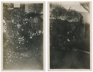 Postal foto trombón miembro de banda de latón de madre e hijo ejército de salvación RPPC - Imagen 1 de 2