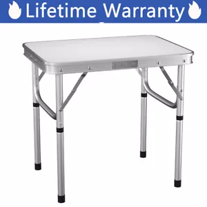 More details for portable folding camping table, 2ft small lightweight with 2 adjustable height