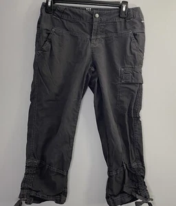 TITLE NINE Gray Stretch Cotton Cargo Cropped Pants Women’s Size 2 Hiking Outdoor - Imagen 1 de 5