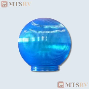 PP Acrílico Patio Fiesta Luz Repl Globo - Azul Prismático - 6" Diámetro con Base de 1/2" - Imagen 1 de 1