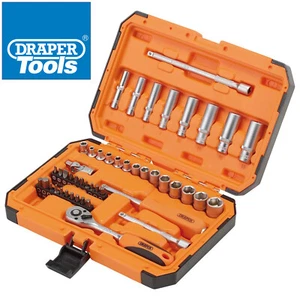 1/4" Steckschlüssel & Bit Set 47tlg Draper HI-TORQ® Chrom Vanadium 6 Punkt Steckschlüssel - Bild 1 von 10