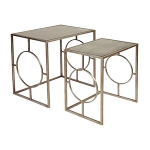 Cafe Lighting & Living Melrose Nesting Side Tables, 2 Piece (Gold) - 51cm x 41cm - Picture 1 of 4