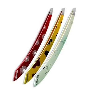 Pinzas para cejas con mango curvo MR.GREEN inclinadas de acero inoxidable para modelado preciso de cejas - Imagen 1 de 10