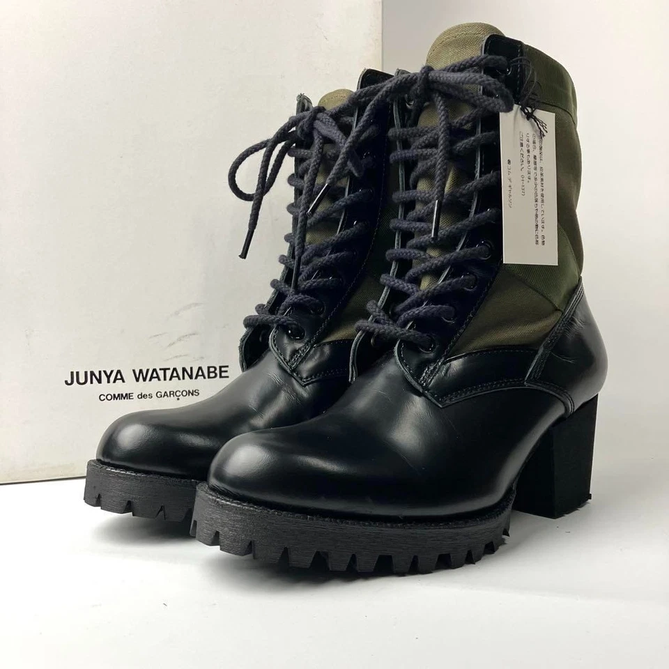 Junya Watanabe Comme des Garçons Chunky Combat Lace-Up Boots 9-Hole 23cm - Image 1 of 4