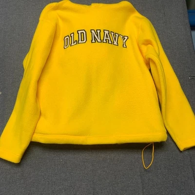 Old Navy Unisex Hoodie Size S Yellow Fleece Pullover Logo Sweatshirt Polyester - Image 1 of 4
