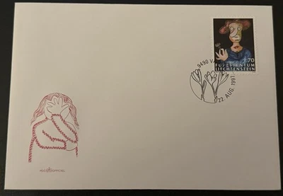 1997 LIECHTENSTEIN FIRST DAY COVER / JEUNE FILLE EN FLEUR, ENRICO BAJ / 70 Ct - Image 1 of 2