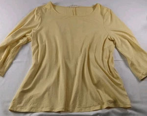 Cupio  Top Women's M Crew Neck Waterfall 3/4 Sleeve Cotton  Tunic Blouse - Picture 1 of 7