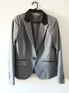 Forcast Jacket Womens Size 12 Grey Long Sleeve Business One Button Collar - Picture 1 of 13