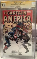 Captain America #14 (2006) Classic Hmage Cover CGC 9.6 White SS Brubaker Epting