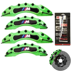 4x Copri Pinza Freno BMW Verde PLASTICA ABS M Emblema Cerchio Ruota Set + SIL... - Foto 1 di 6