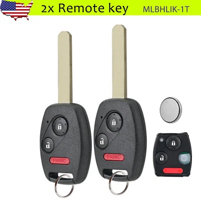2 For Honda CRV CR-V 2007 2008 2009 2010 2011 2012 2013 Remote Key Fob MLBHLIK1T - Image 1 of 4