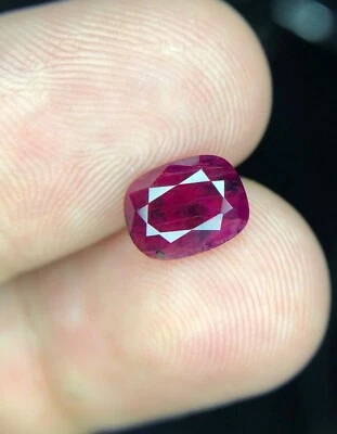 2.50 Ct Natural Ruby Cushion Shape Purplish Red Color Gemstone @ Afghanistan - Image 1 of 4