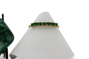 Emerald CZ 7" Gold Bracelet - Picture 1 of 6