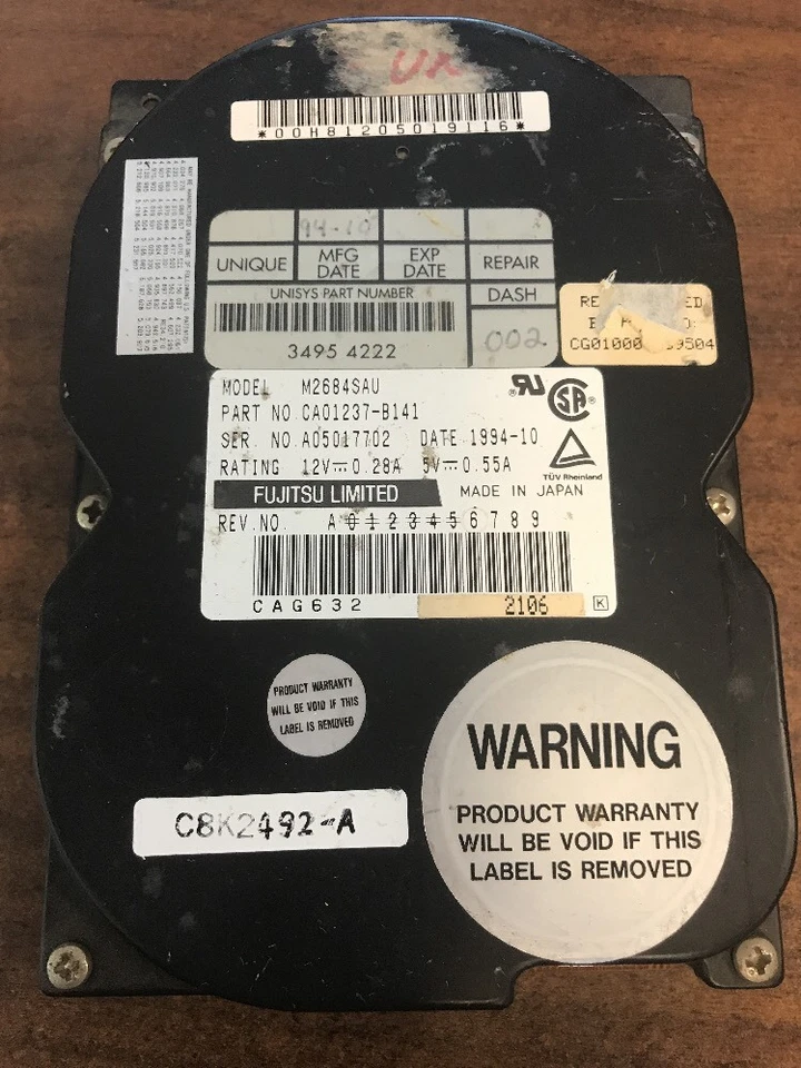 Fujitsu M2684SAU  3.5" 540MB 50 Pin 4500RPM SCSI  HDD - Image 1 of 1