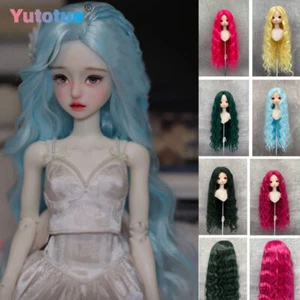 Peluca larga rizada Yutotue cabello colorido para 1/3 1/4 1/6 BJD SD muñeca pelucas de cabello hágalo usted mismo - Imagen 1 de 34